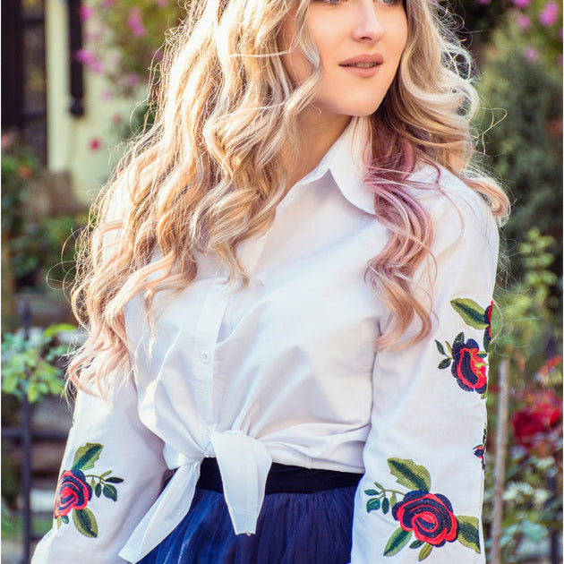 Bunte Vintage Bluse aus den 70ern mit Muster