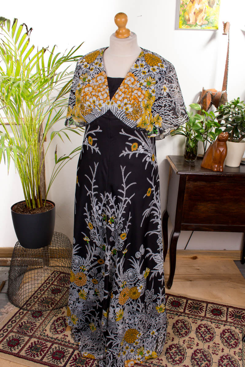 Hippie Maxikleid schwarz bunt