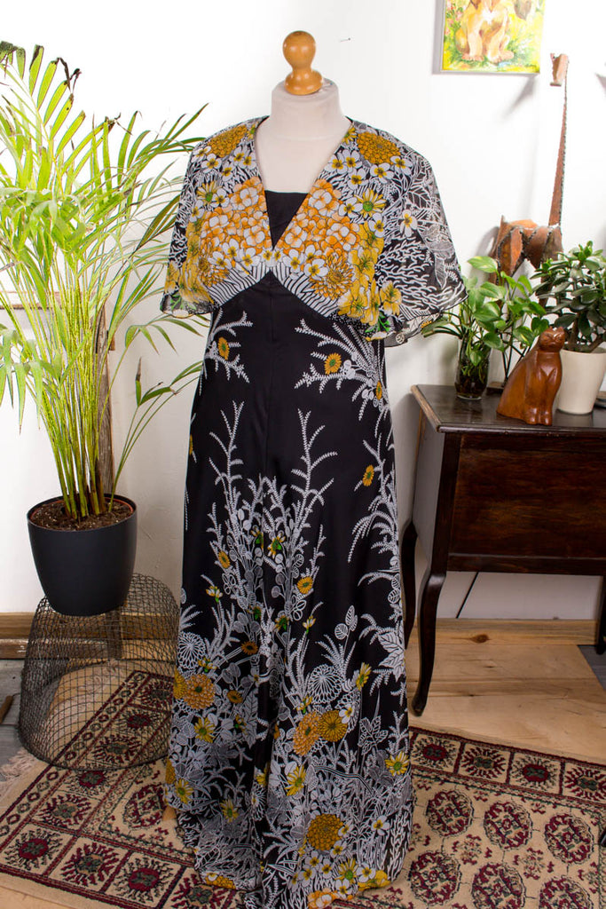 Hippie Maxikleid schwarz bunt