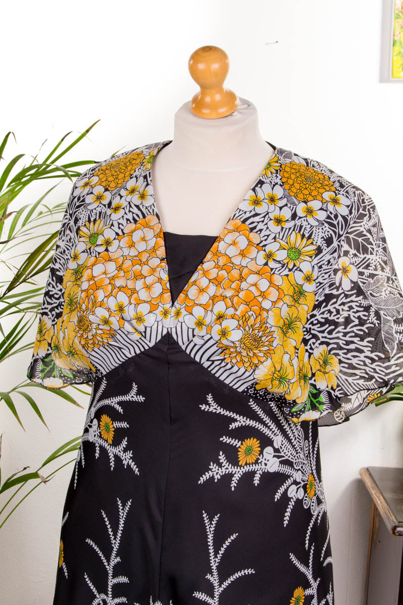 Hippie Maxikleid schwarz bunt