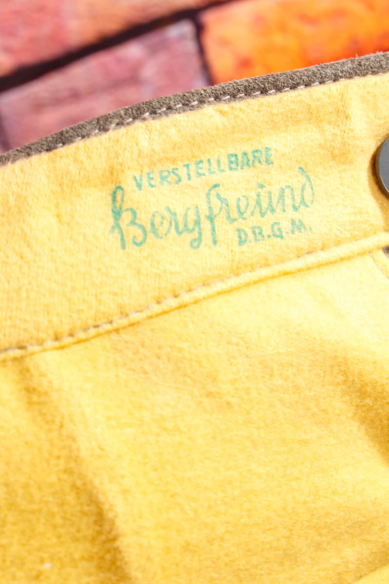 Vintage verstellbare Lederhose grau