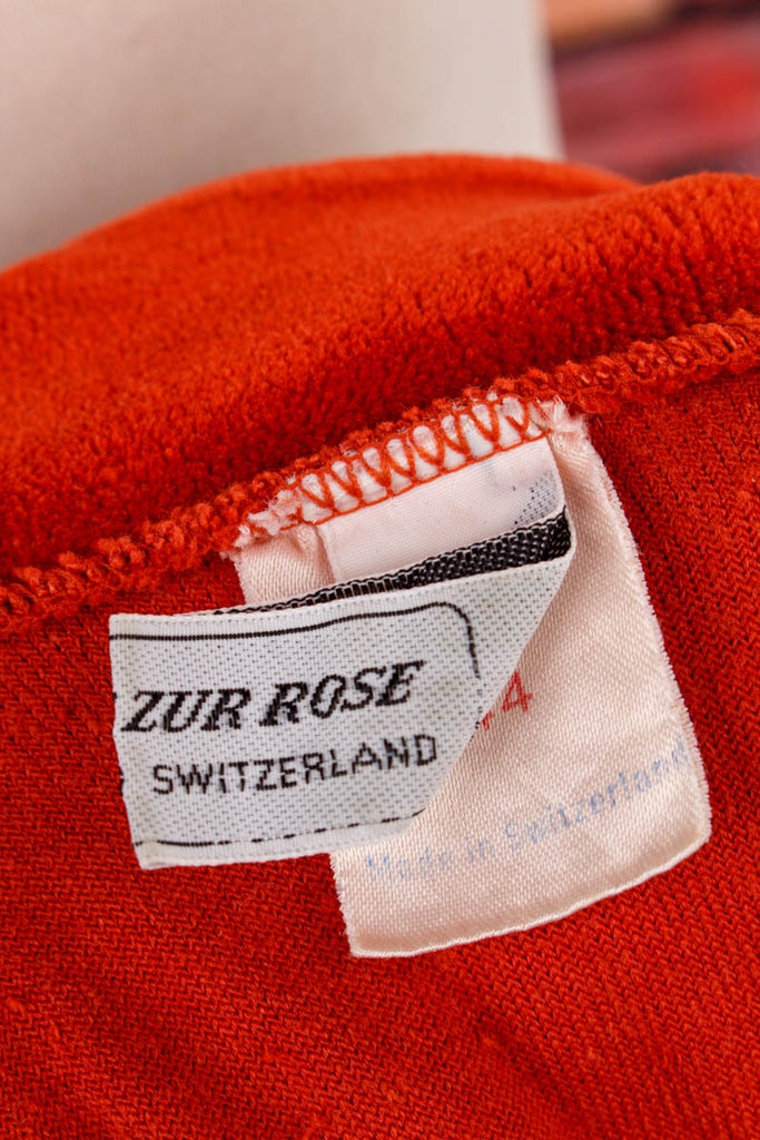 Samt Tunika Langpulli Rostrot 80er Boho braun Frau L 44-46 rot vintageberlin.de