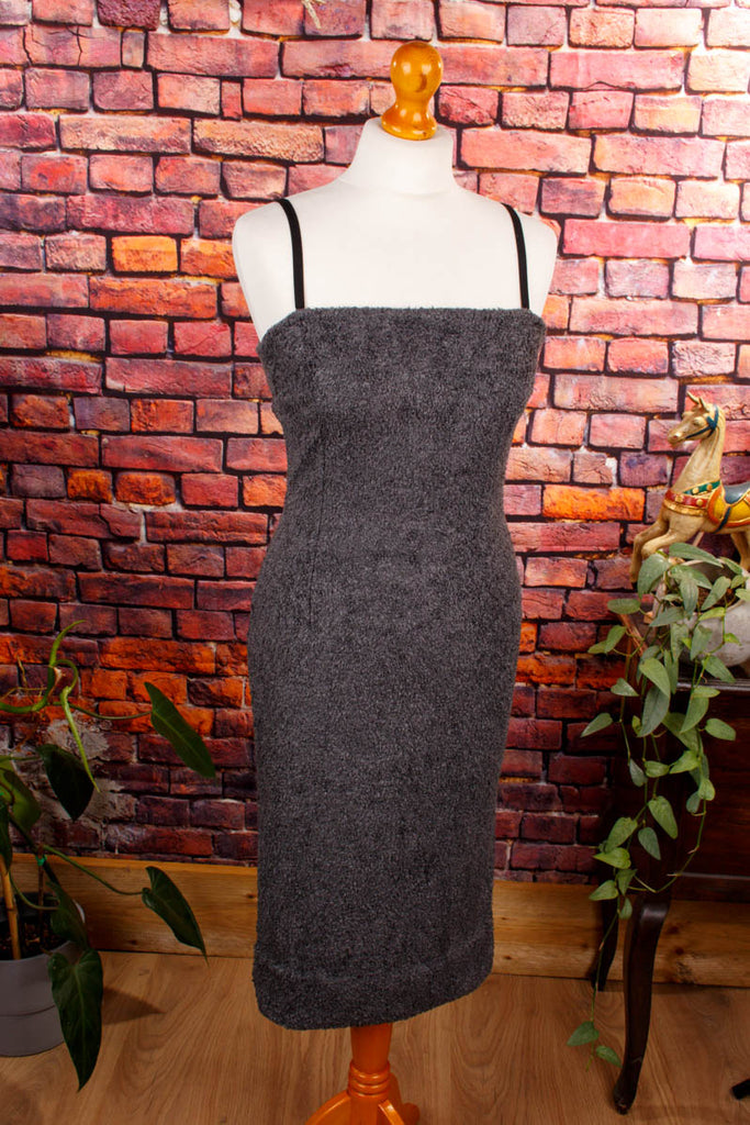 D&G Stretchkleid grau Frottee Default Title 90er Abendmode Designer Frau grau S 36-38 Special vintageberlin.de
