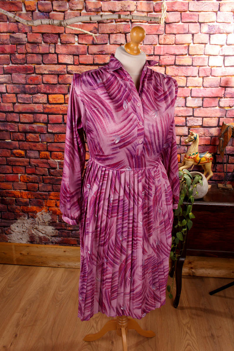 Vintage Plisseekleid lila