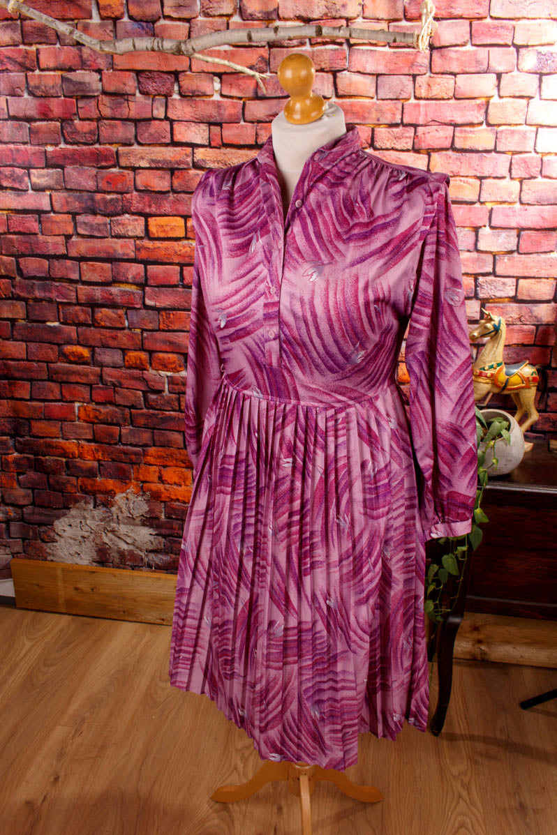 Vintage Plisseekleid lila