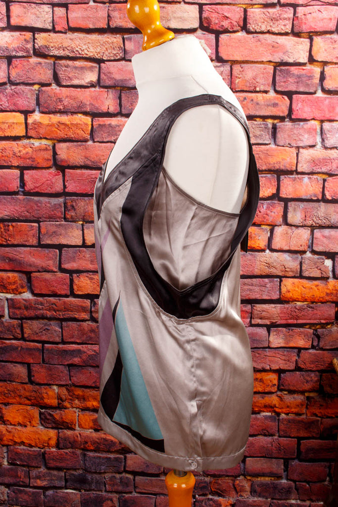 Barbara BUI Seidentop bunt Designer Frau S 36-38 silber Special vintageberlin.de