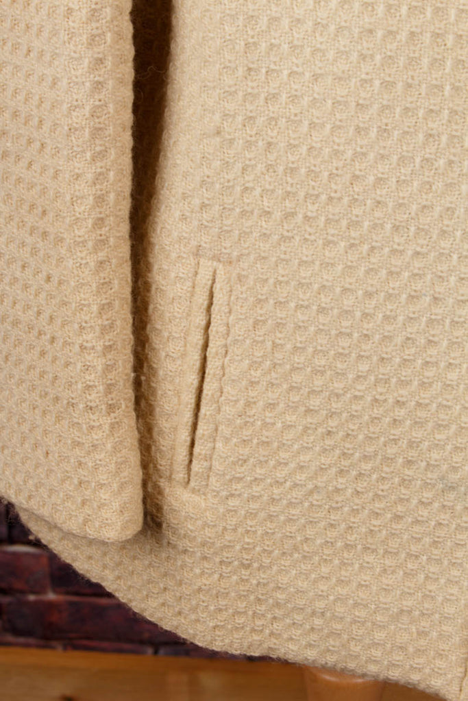 Wolle Jacke Blazer creme 50er 60er beige Frau L 44-46 Rockabilly Sekretärin Special vintageberlin.de