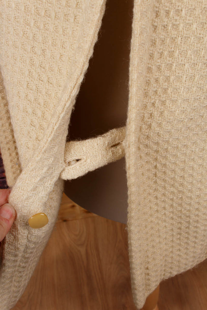 Wolle Jacke Blazer creme 50er 60er beige Frau L 44-46 Rockabilly Sekretärin Special vintageberlin.de