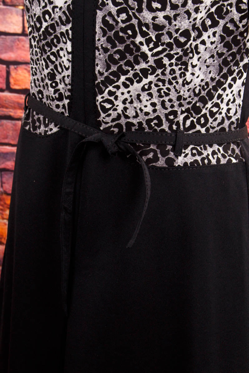 70s Schlagerkleid schwarz Leo