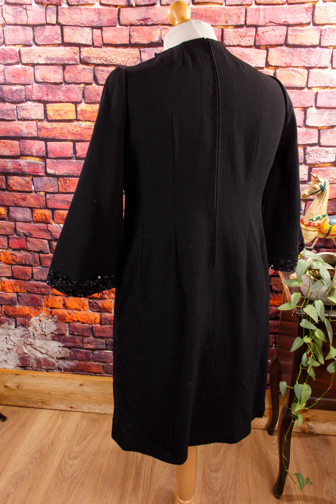 60s Disco Kleid schwarz Spitzbrust 60er Abendmode Disco Frau L 44-46 real-disco real-rockabilly Rockabilly Schlager schwarz Special vintageberlin.de