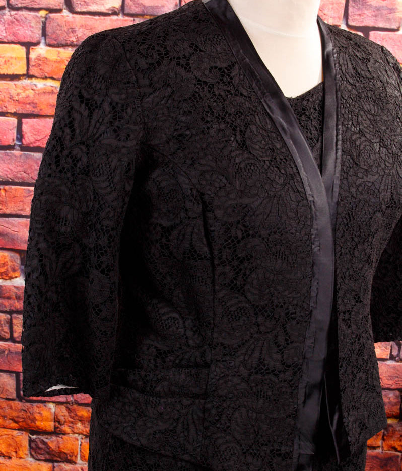 Spitze Abendkleid schwarz + Jacke
