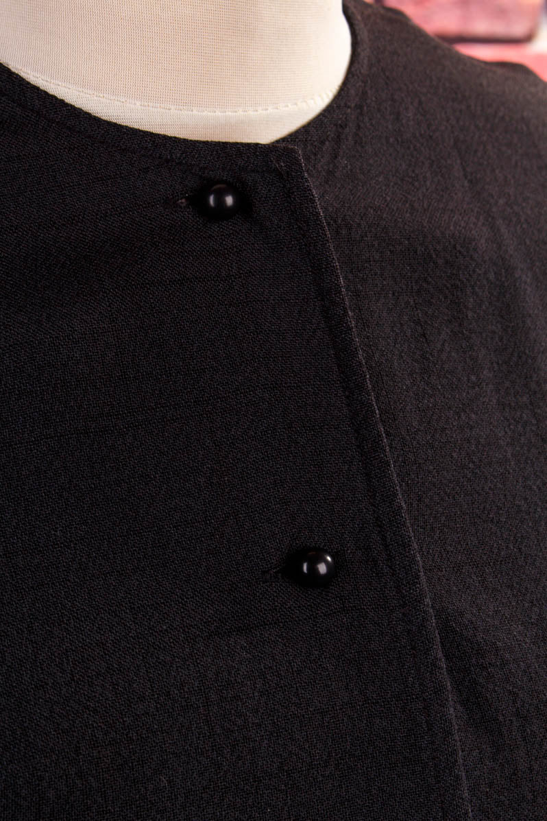 60s Leinen Jacke schwarz