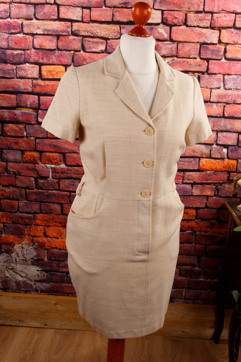 kurzes Wollkleid beige