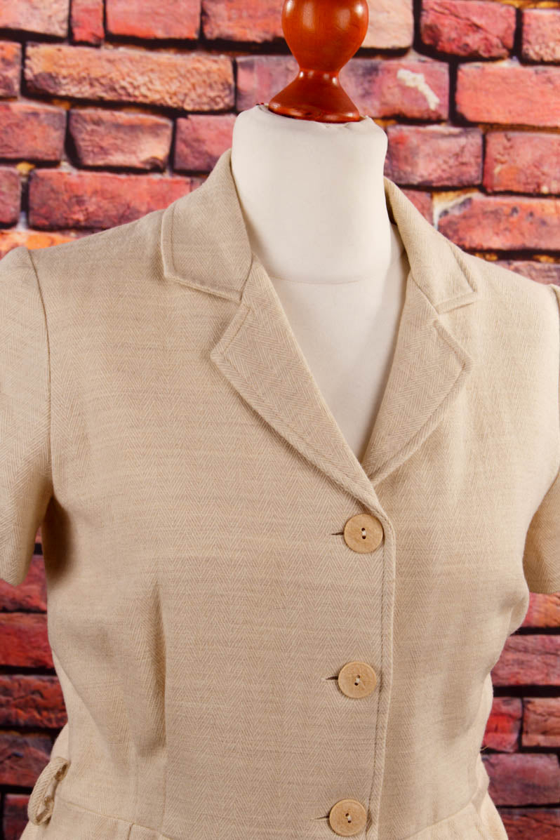 kurzes Wollkleid beige