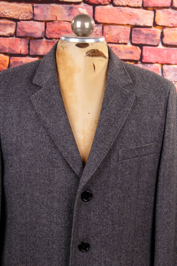 TOMMY HILFIGER Mantel grau Wollmix Designer grau L 52-54 Mann Special vintageberlin.de