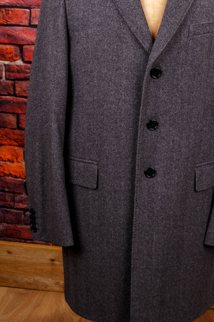 TOMMY HILFIGER Mantel grau Wollmix Designer grau L 52-54 Mann Special vintageberlin.de