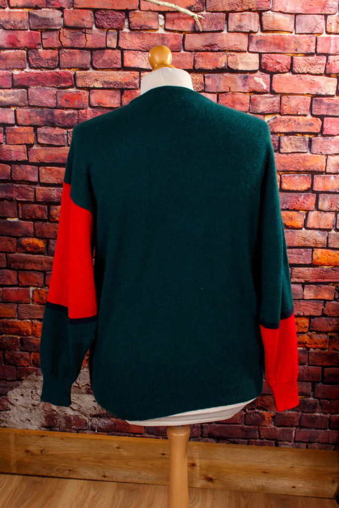 Winterpulli rot grün Wolle Angora 90er bunt Frau grün L 44-46 M 40-42 rot Special vintageberlin.de
