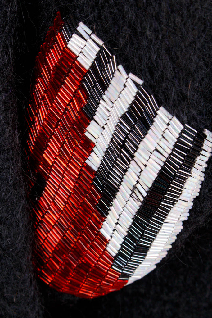 Mohair Pulli l´amour schwarz Pailletten 80er Boho Disco Frau L 44-46 M 40-42 schwarz Special vintageberlin.de