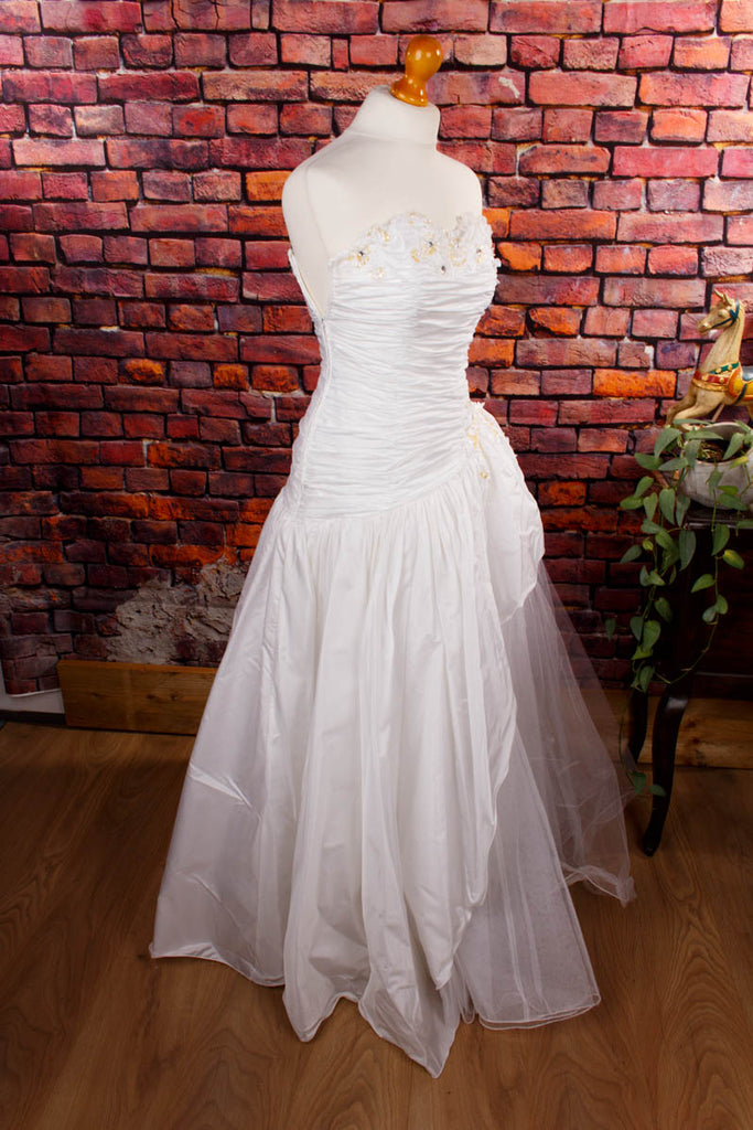 asymmetrisches Brautkleid weiß Tüll Frau Hochzeit S 36-38 Special weiß XS 32-34 vintageberlin.de