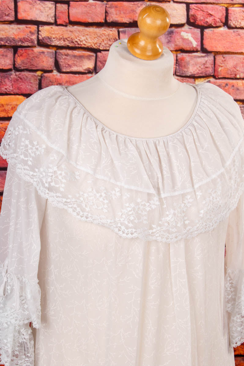 Vintage Nachtkleid grau transparent