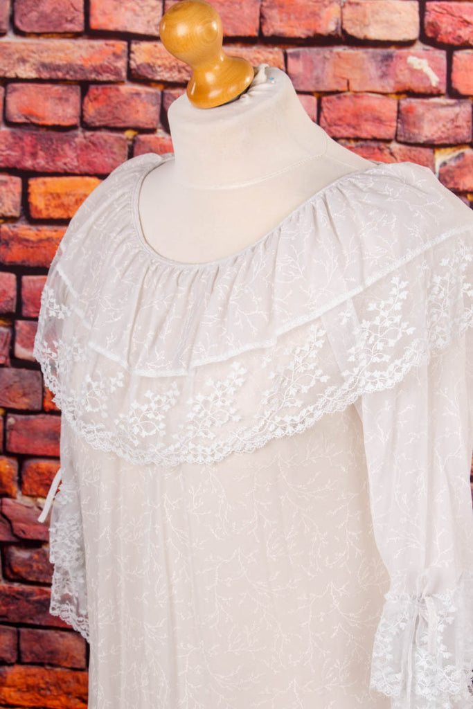 Vintage Nachtkleid grau transparent 70er 80er Boho Frau grau L 44-46 M 40-42 Rockabilly S 36-38 Special Unisize vintageberlin.de