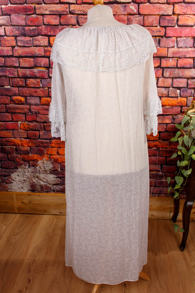 Vintage Nachtkleid grau transparent 70er 80er Boho Frau grau L 44-46 M 40-42 Rockabilly S 36-38 Special Unisize vintageberlin.de