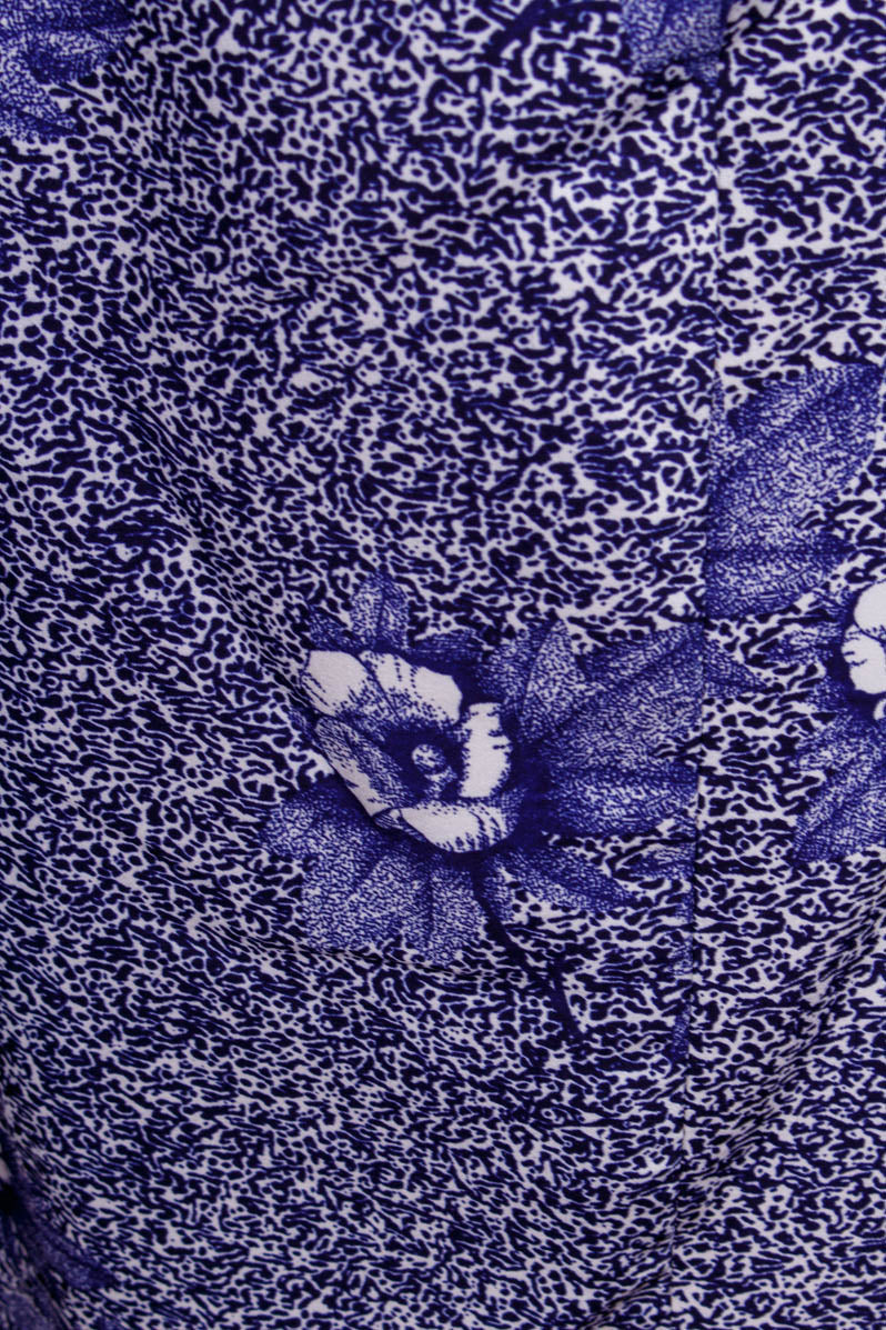 Bleistiftrock blau weiß Blumen