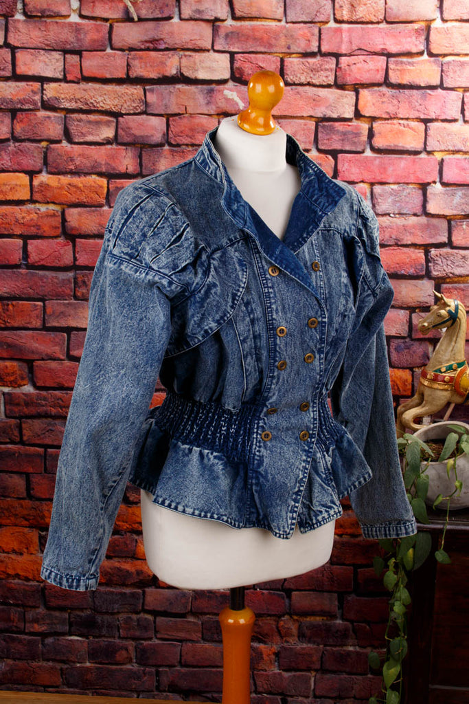 80er Disco Jeansjacke blau 80er blau Disco Frau real-80er Rockabilly S 36-38 Special vintageberlin.de