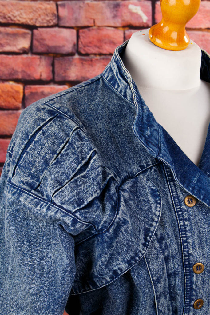 80er Disco Jeansjacke blau 80er blau Disco Frau real-80er Rockabilly S 36-38 Special vintageberlin.de