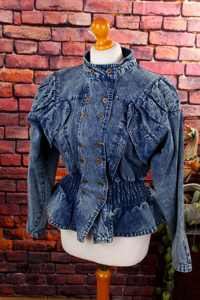 80er Disco Jeansjacke blau 80er blau Disco Frau real-80er Rockabilly S 36-38 Special vintageberlin.de