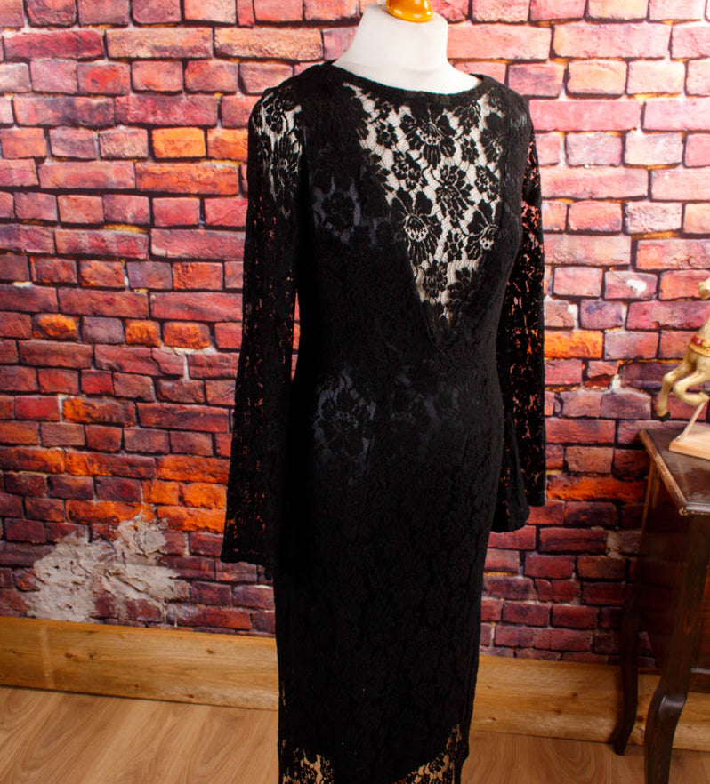 Vintage Abendkleid schwarz Spitze