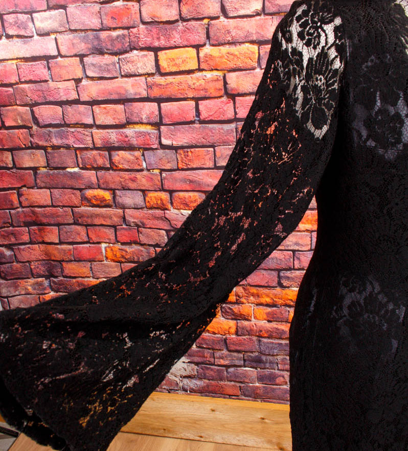 Vintage Abendkleid schwarz Spitze