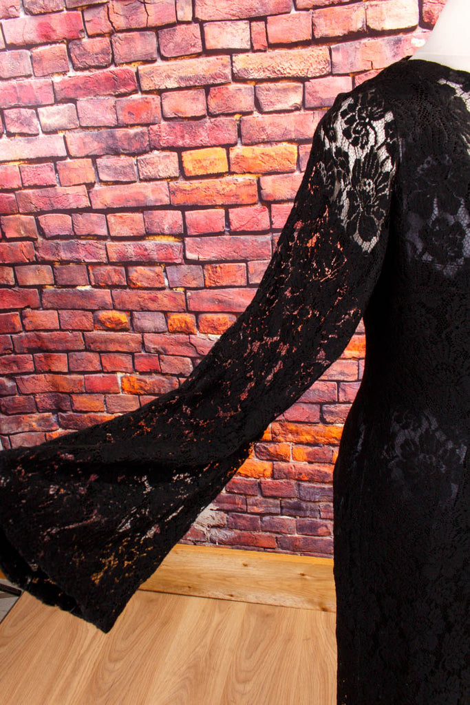 Vintage Abendkleid schwarz Spitze 20er 30er 40er 50er Abendmode Charleston Flapper&Charleston Frau Gothic M 40-42 real-rockabilly Rockabilly S 36-38 schwarz Special vintageberlin.de