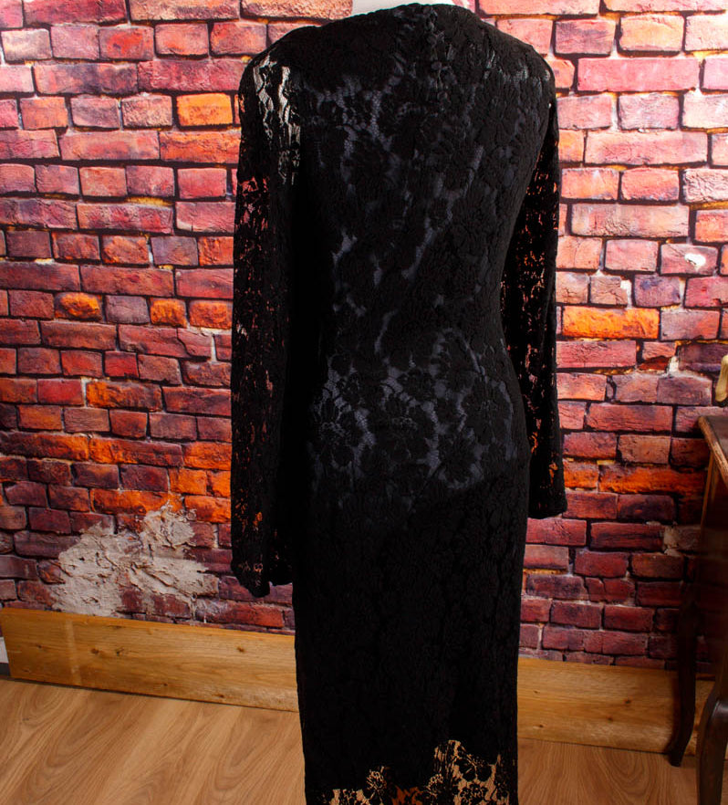 Vintage Abendkleid schwarz Spitze