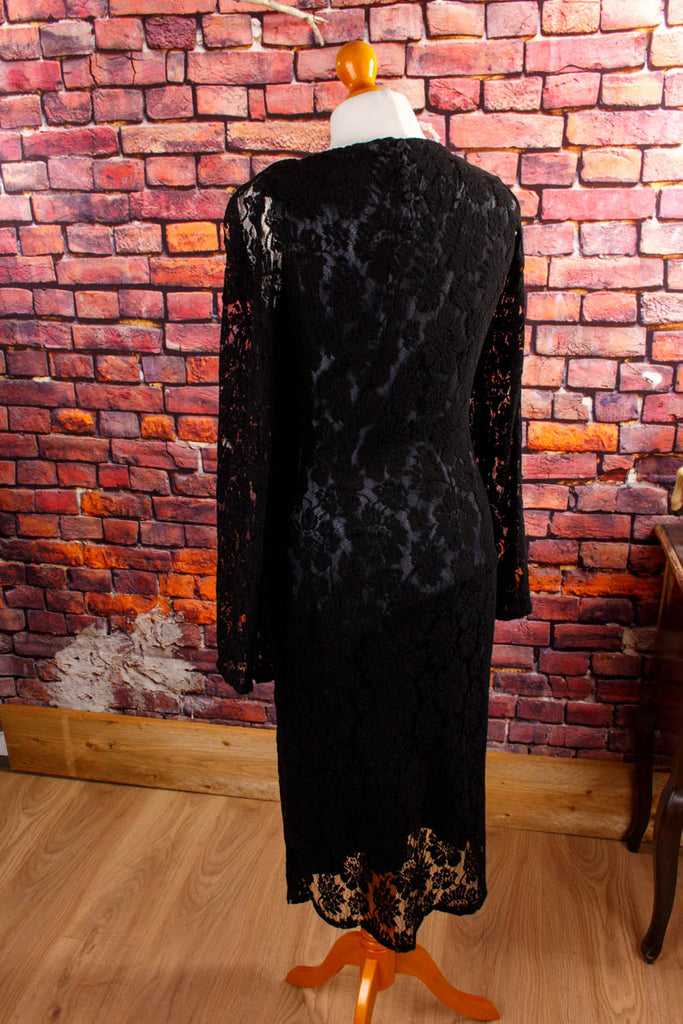 Vintage Abendkleid schwarz Spitze 20er 30er 40er 50er Abendmode Charleston Flapper&Charleston Frau Gothic M 40-42 real-rockabilly Rockabilly S 36-38 schwarz Special vintageberlin.de