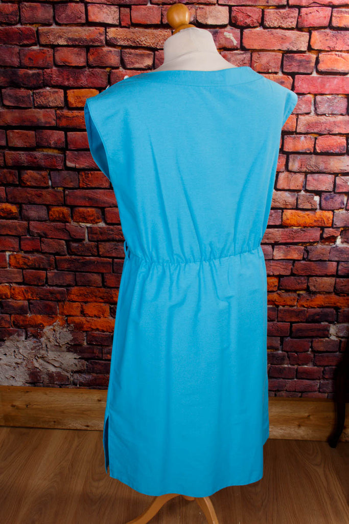 80er Disco Sommerkleid blau 80er blau Disco Frau L 44-46 M 40-42 real-80er Rockabilly Special türkis vintageberlin.de