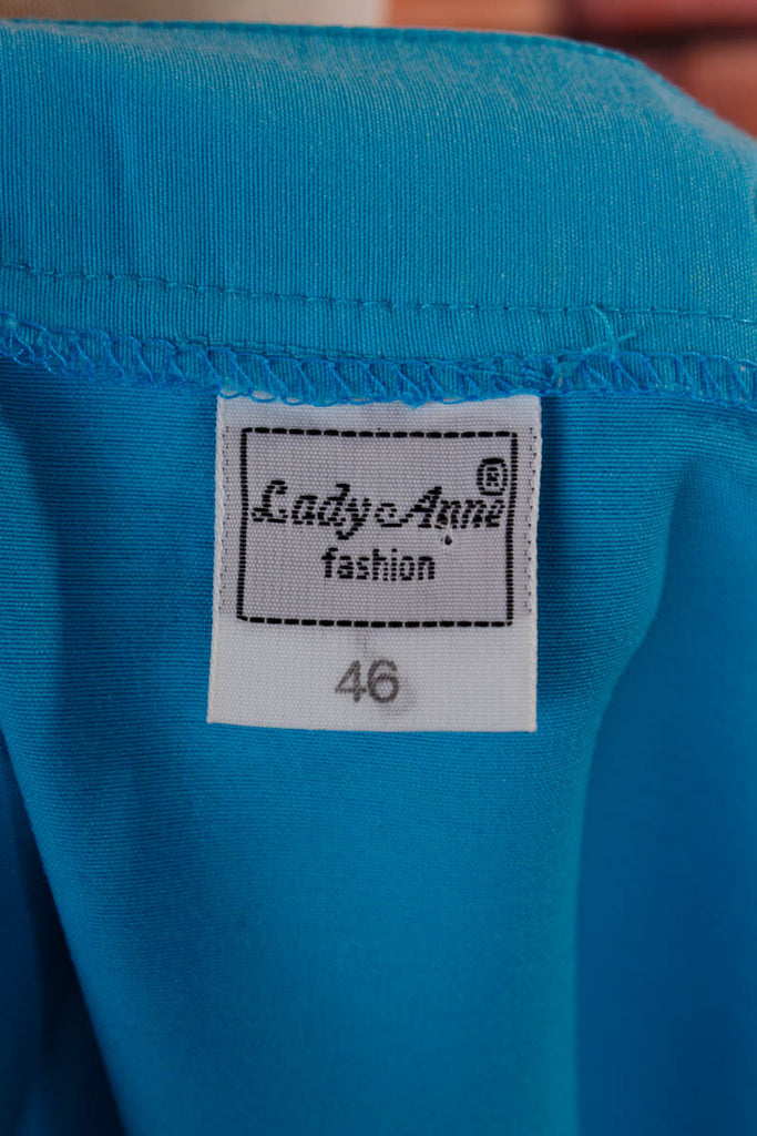 80er Disco Sommerkleid blau 80er blau Disco Frau L 44-46 M 40-42 real-80er Rockabilly Special türkis vintageberlin.de