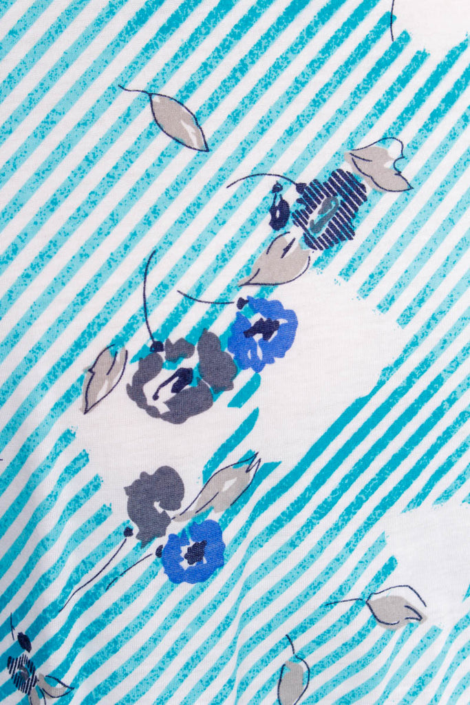 80er Sommer Jerseykleid Streifen 80er Boho bunt Frau L 44-46 M 40-42 Rockabilly Special türkis vintageberlin.de