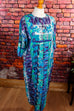 Boho Loungekleid blau Batik