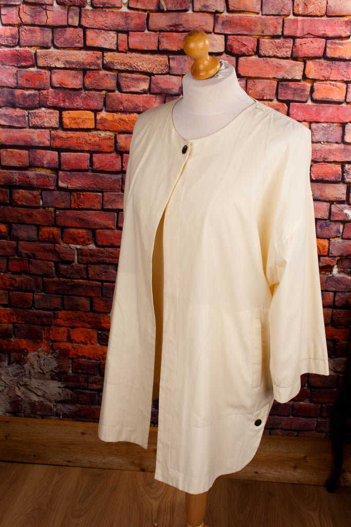 80er Jahre Jacke creme 80er beige Boho Disco Frau L 44-46 M 40-42 S 36-38 Special weiß vintageberlin.de