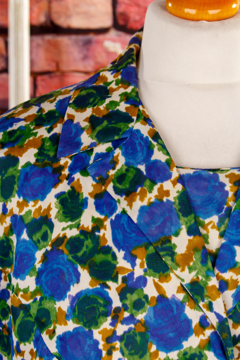 60s Nylon Kostüm Kleid+Jacke
