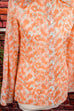 70s Disco Bluse orange Megakragen
