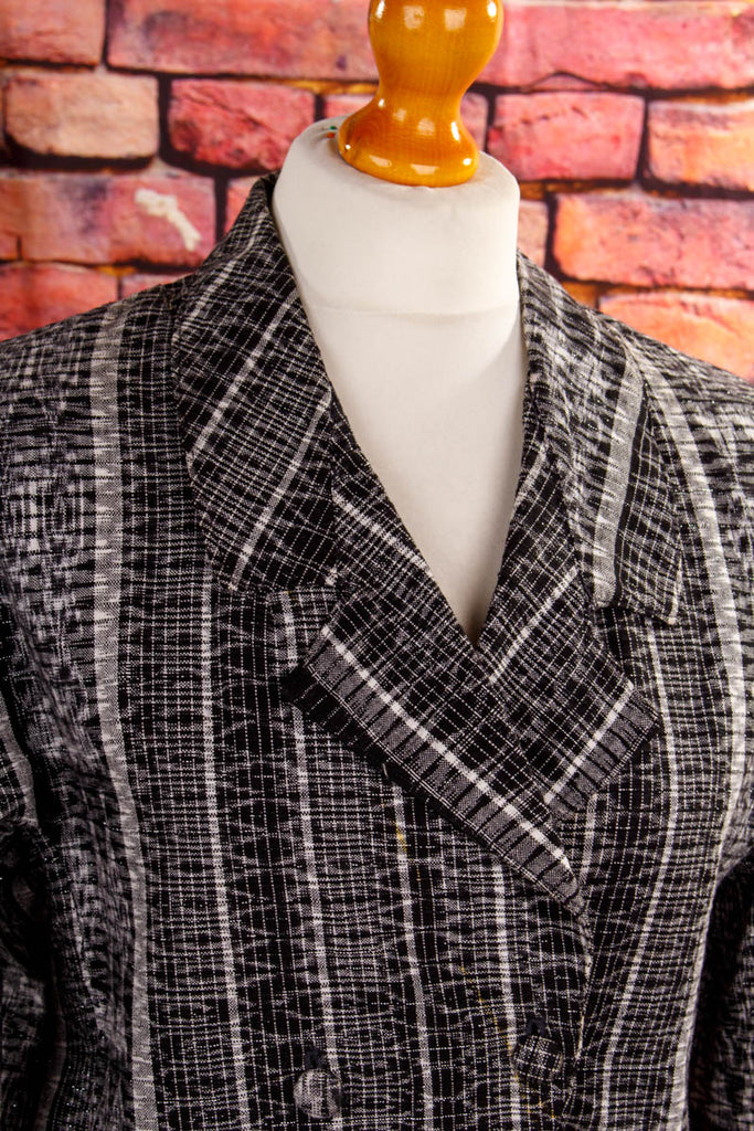 80s Spencer silber Brokat 80er Boho Disco Frau M 40-42 real-80er S 36-38 schwarz silber Special vintageberlin.de