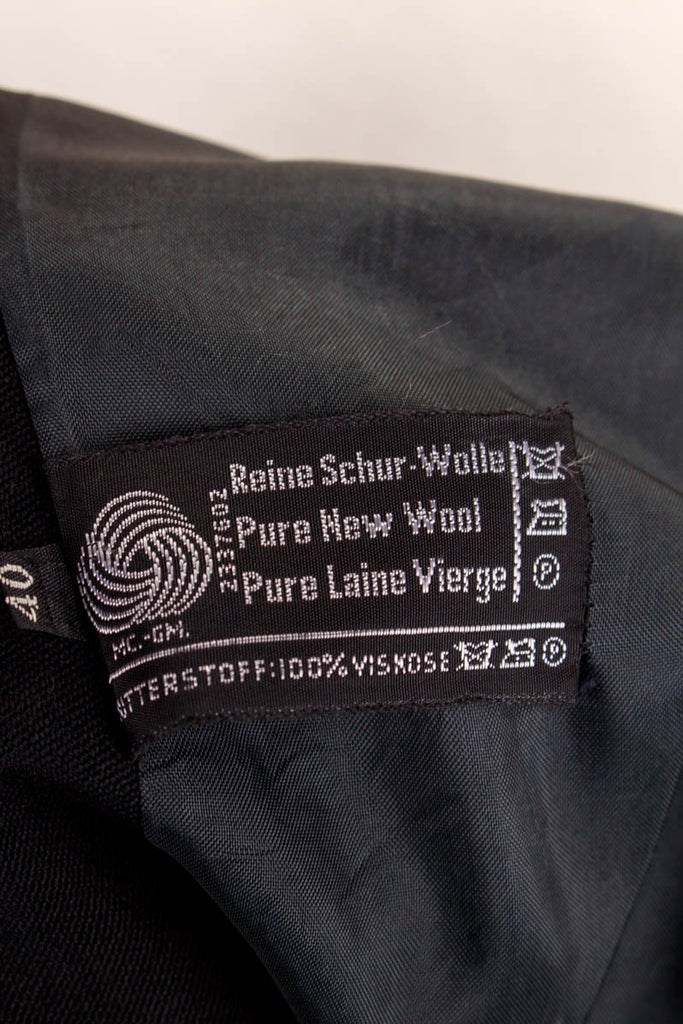 Vintage Kostümjacke schwarz Wolle 60er 70er Abendmode Frau M 40-42 Rockabilly schwarz Sekretärin Special vintageberlin.de