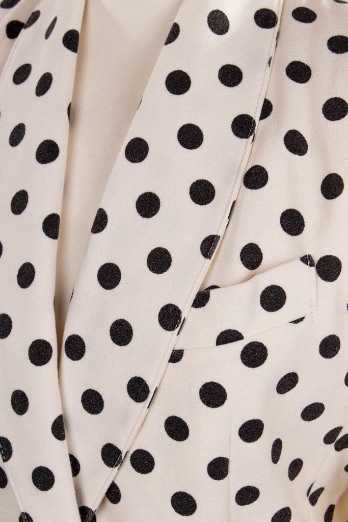 extravaganter Dalmatiner Blazer 80er 90er Boho Disco Frau real-80er Rockabilly S 36-38 schwarz Special weiß XS 32-34 vintageberlin.de