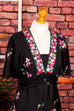 70er Boho Maxikleid schwarz Blumen 70er Abendmode Boho bunt Frau Hippie M 40-42 real-boho S 36-38 Schlager schwarz Special vintageberlin.de