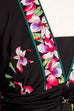 70er Boho Maxikleid schwarz Blumen 70er Abendmode Boho bunt Frau Hippie M 40-42 real-boho S 36-38 Schlager schwarz Special vintageberlin.de