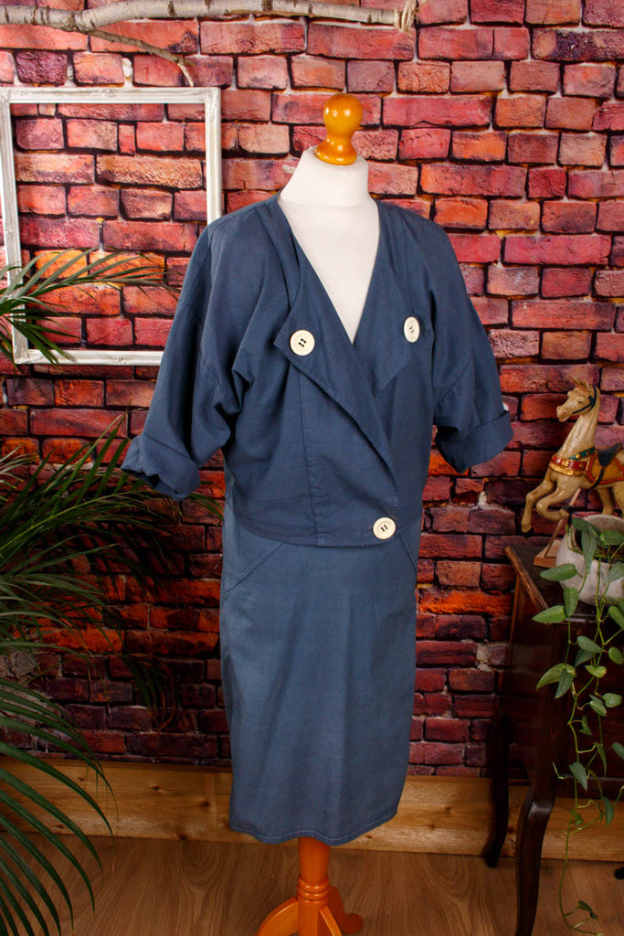 80er Ethno Kostüm taubenblau Default Title 80er blau Boho Frau S 36-38 vintageberlin.de
