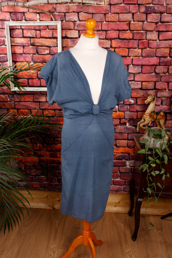 80er Ethno Kostüm taubenblau 80er blau Boho Frau S 36-38 vintageberlin.de