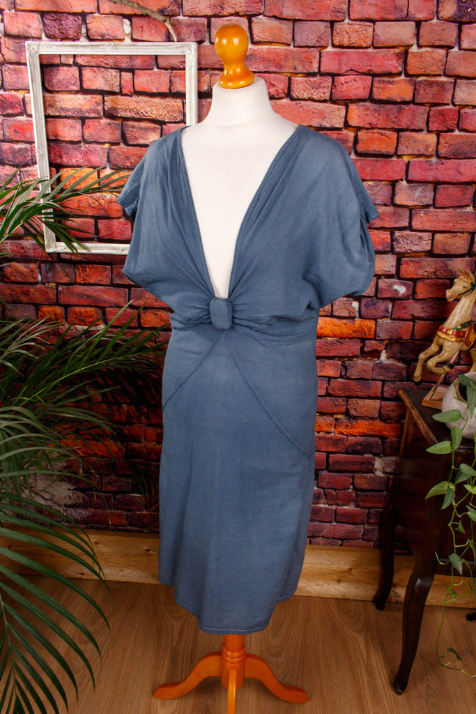 80er Ethno Kostüm taubenblau 80er blau Boho Frau S 36-38 vintageberlin.de
